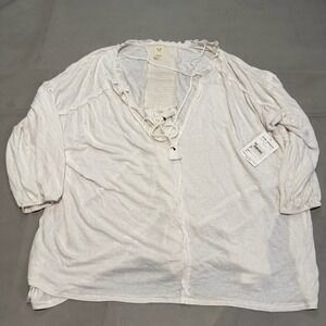 New Free People We The Free White Tassel Top Cottage Prairie BOHO OB758410-S6586